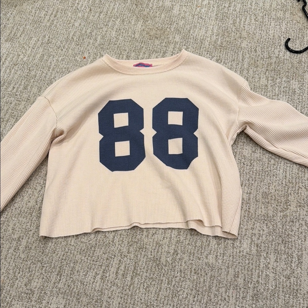 Edikted 88 Graphic Long Sleeve Top - Beige